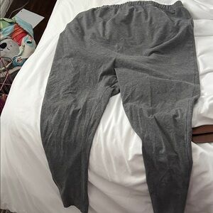 Gray Elastic Maternity Waist Pants